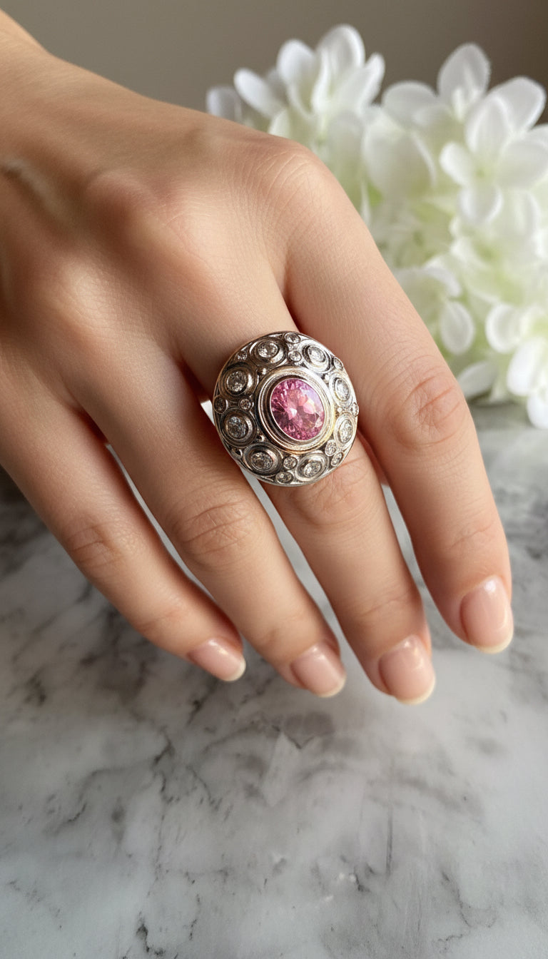 Celeste Blush Cocktail Ring