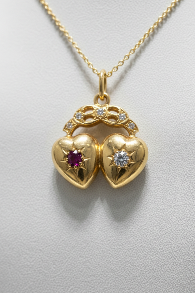 Celestial Twinhearts Pendant Necklace