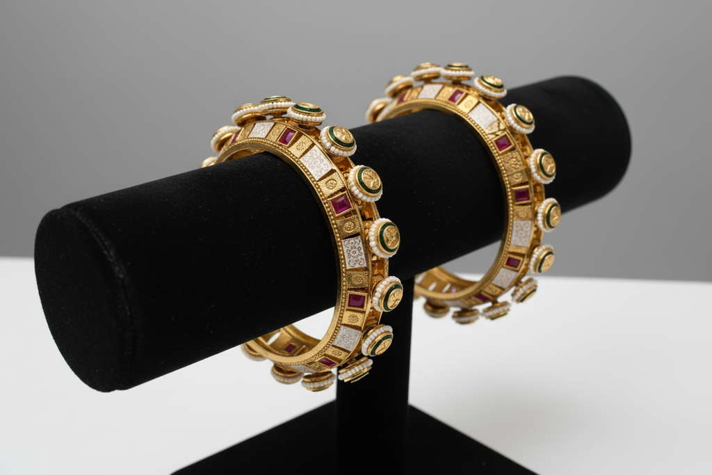 Pearls & Polki Kangans - Pair
