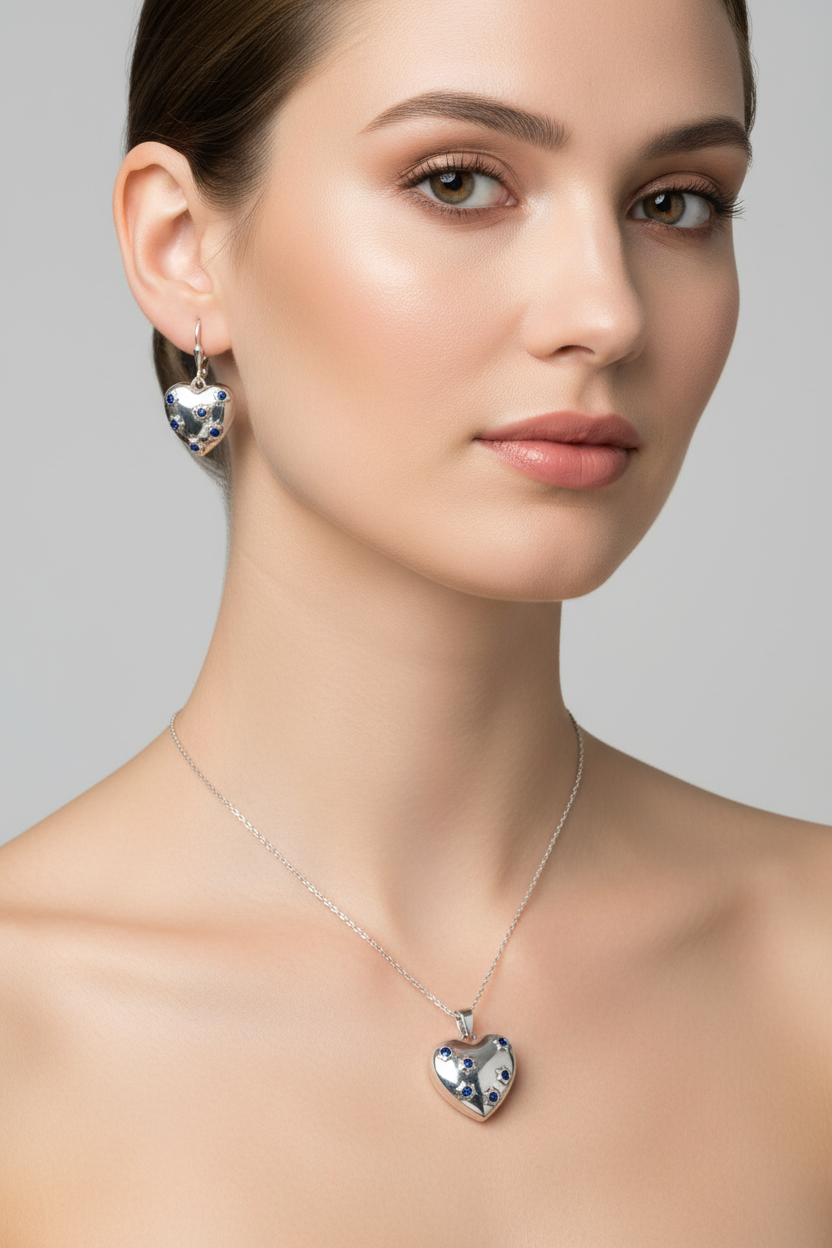Celestial Puffy Heart Set- Blue