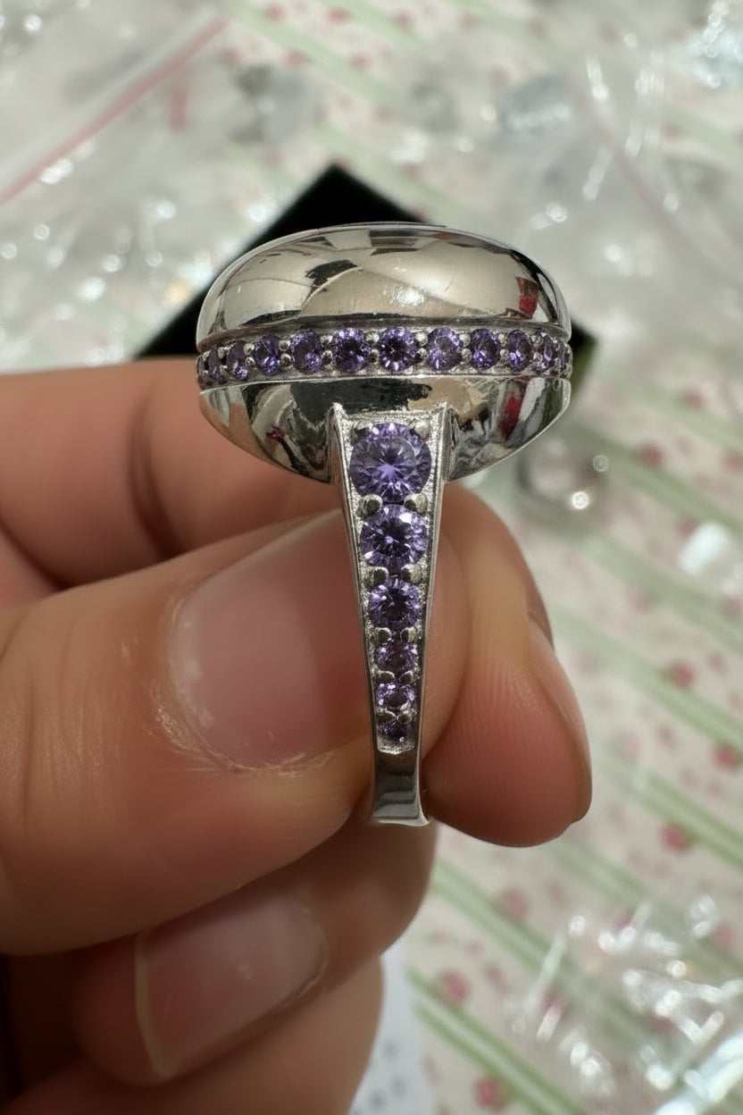 Blue Bezel Cocktail Ring