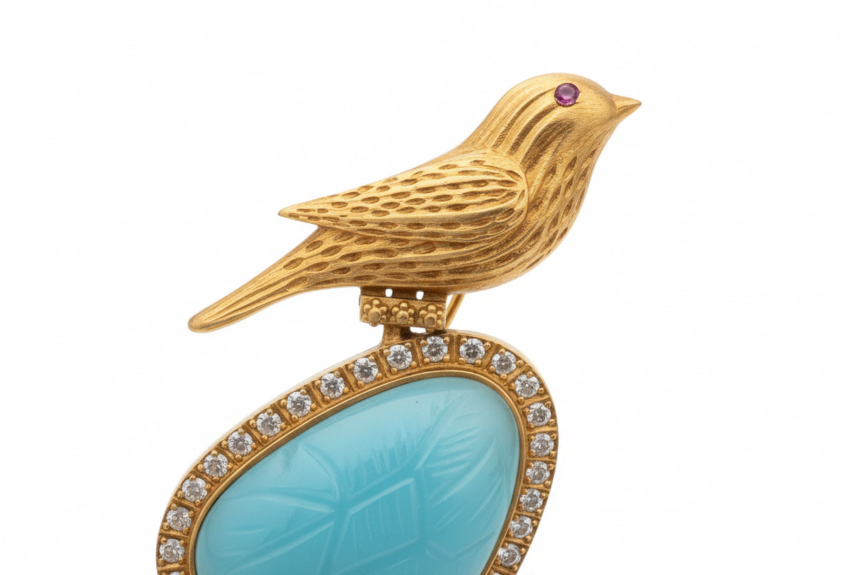 Designer Antique Gold Statement Earrings