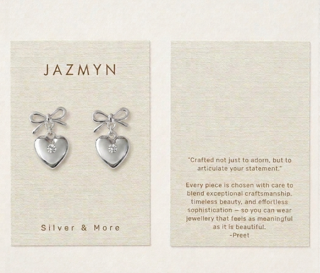 Amour Bow Heart Earrings