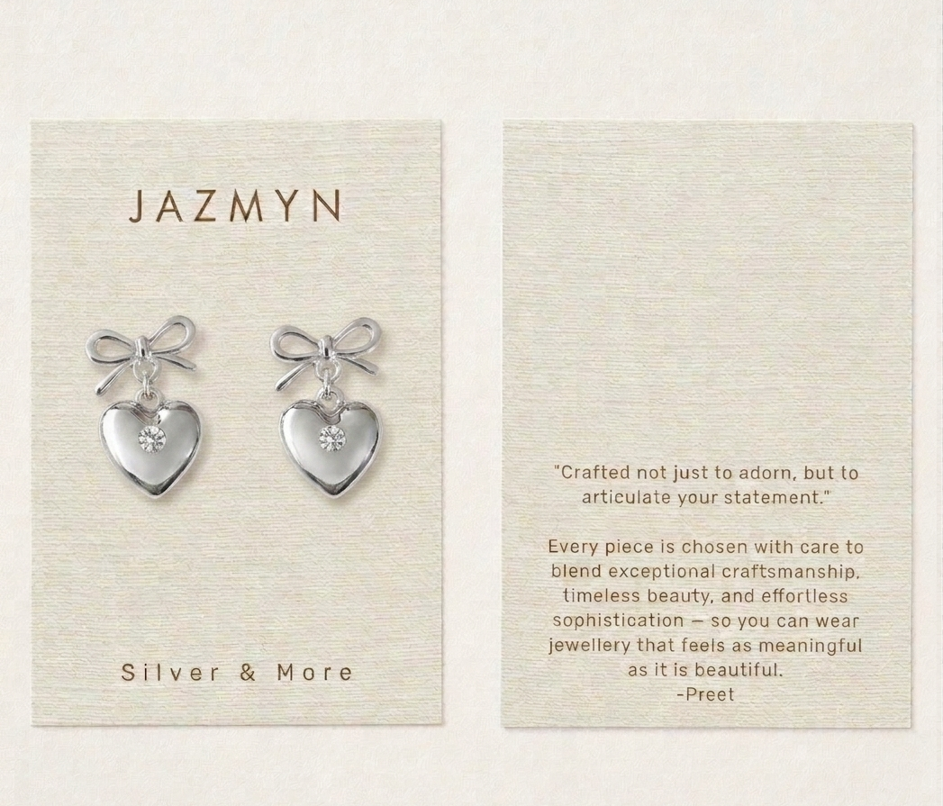 Amour Bow Heart Earrings