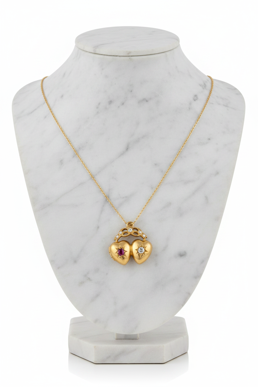 Celestial Twinhearts Pendant Necklace