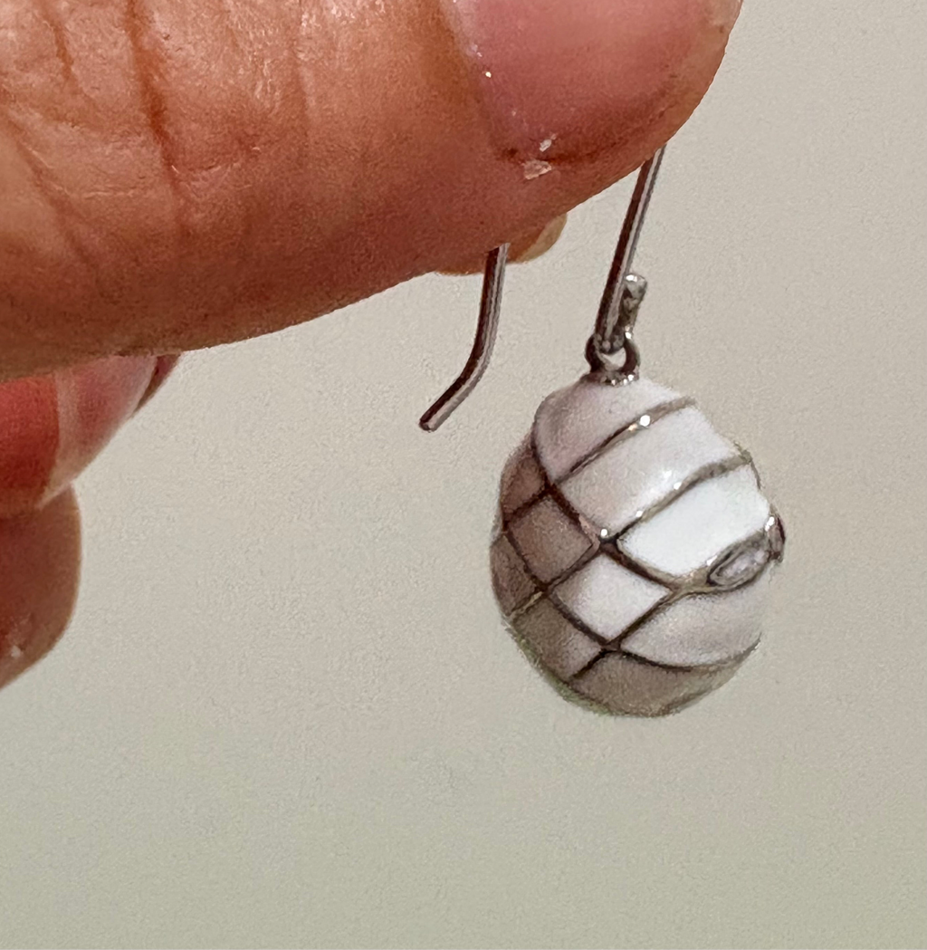 Ruby Lattice Enamel Earrings