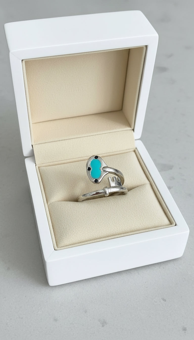 Enamel Heart Key Ring