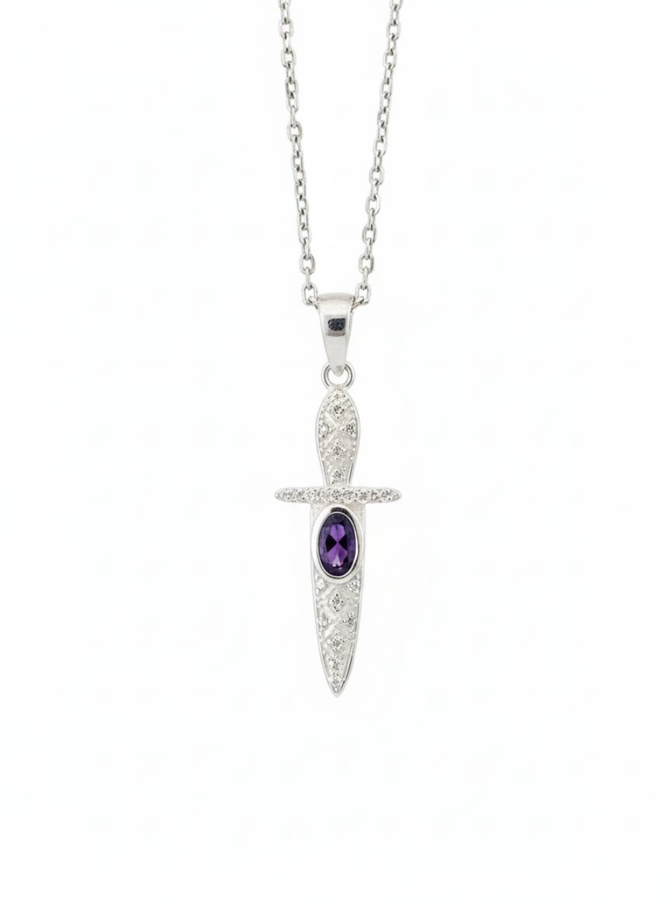 Silver Dagger Pendant Chain