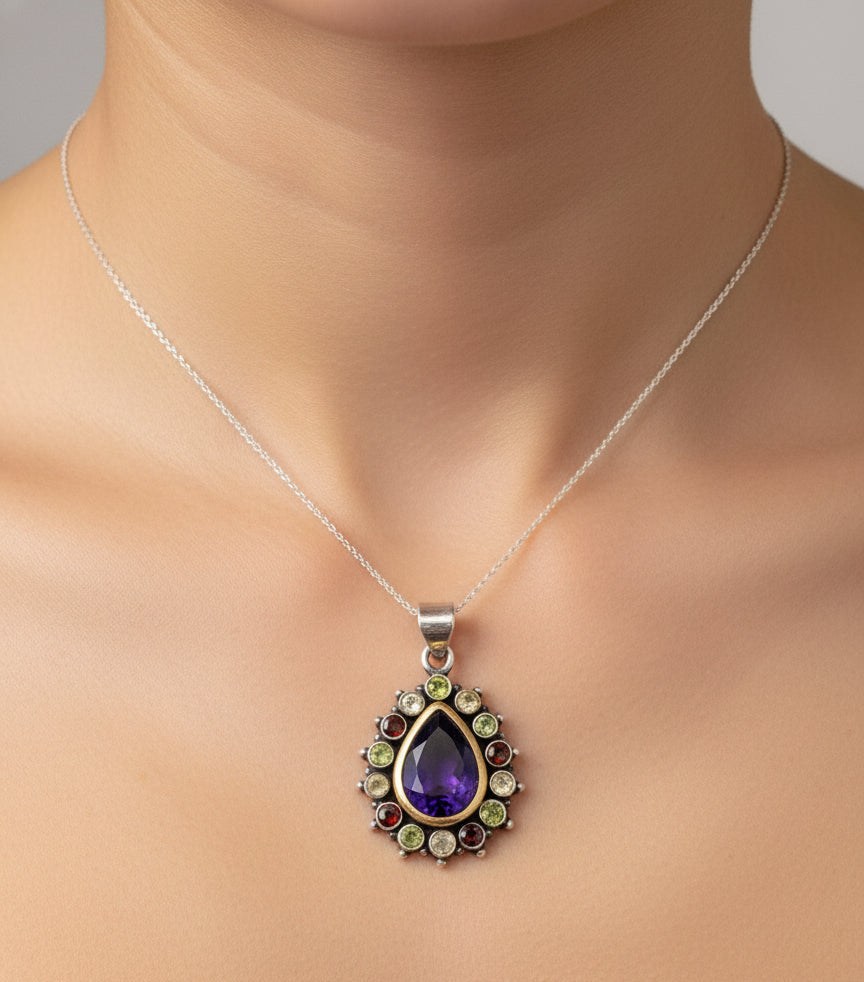 Halo Teardrop Pendant