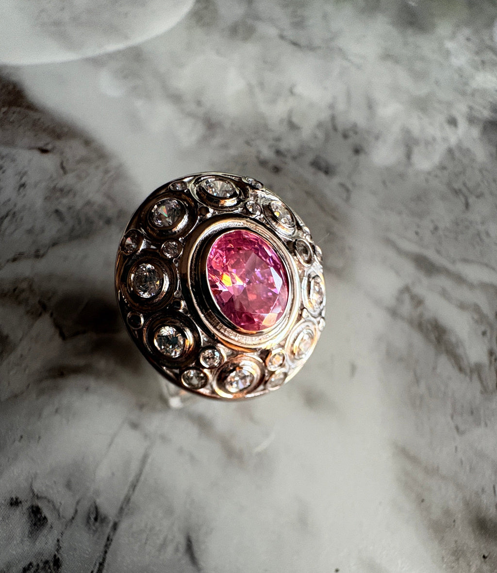 Celeste Blush Cocktail Ring
