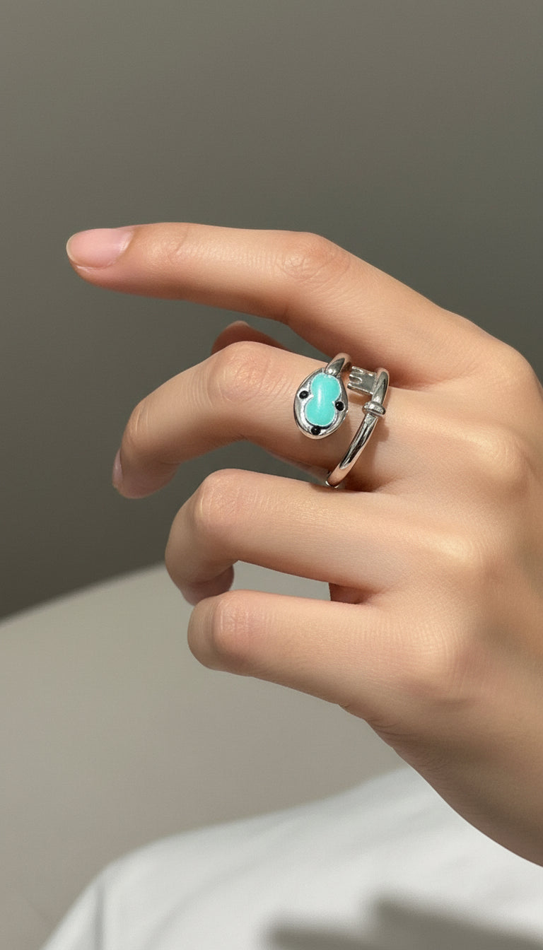 Enamel Heart Key Ring