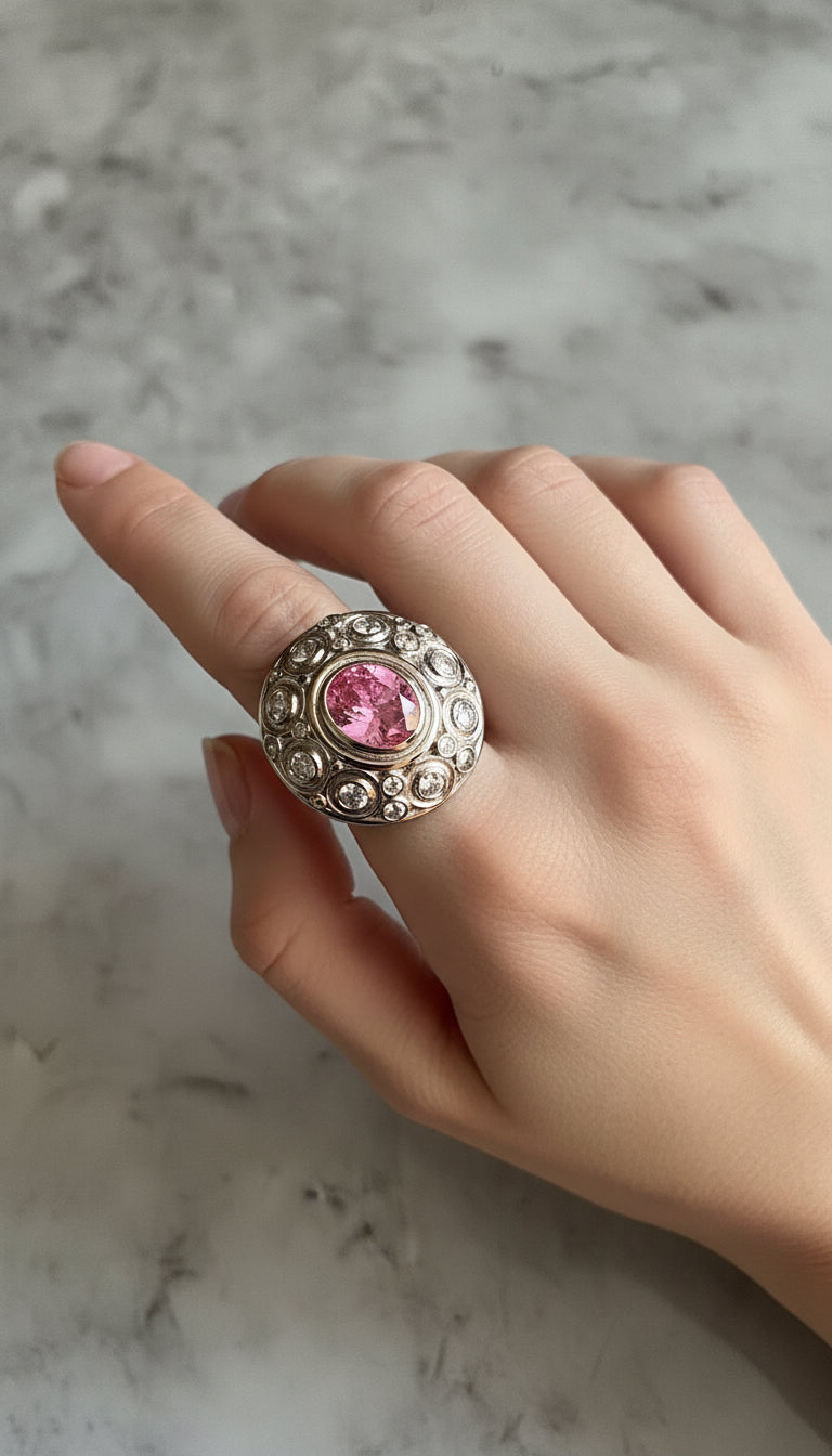 Celeste Blush Cocktail Ring