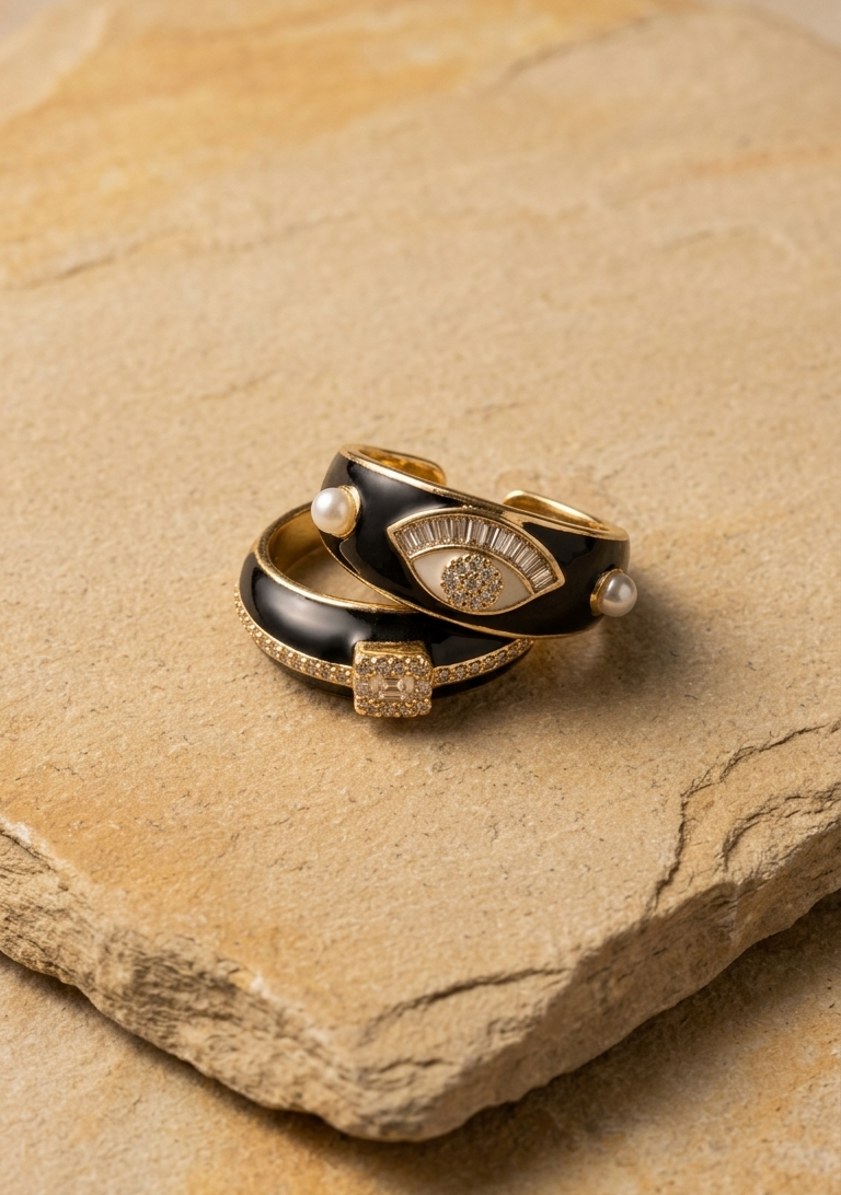 Enamel Muse Ring Stack