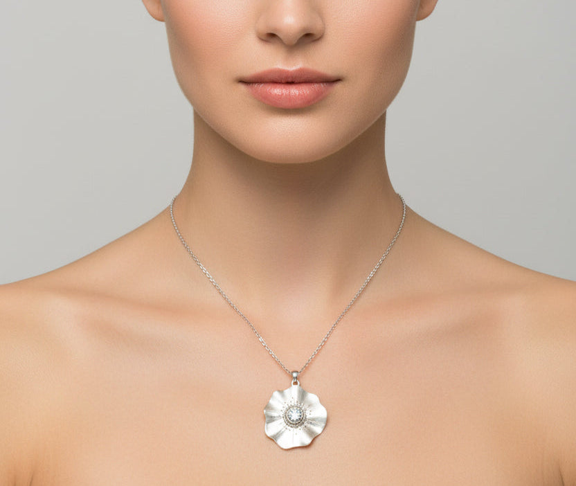 Silver Floral Necklace