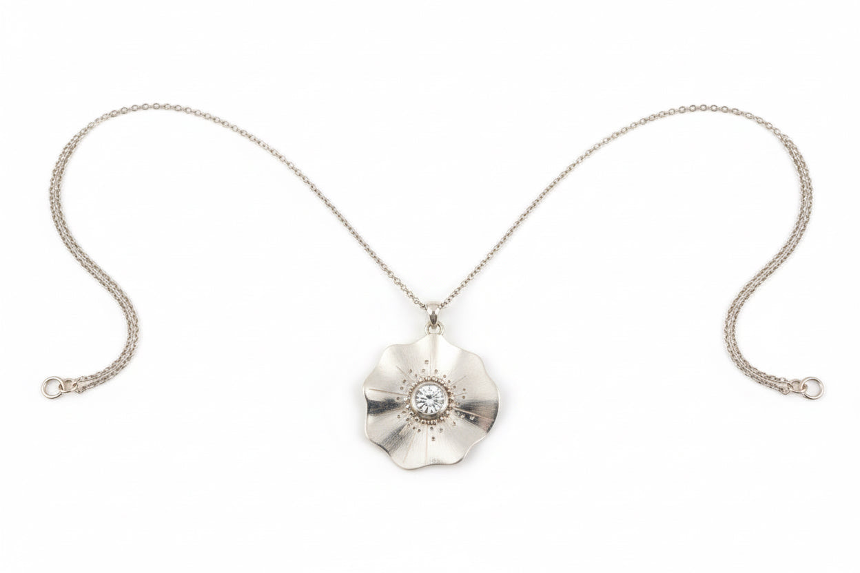 Silver Floral Necklace