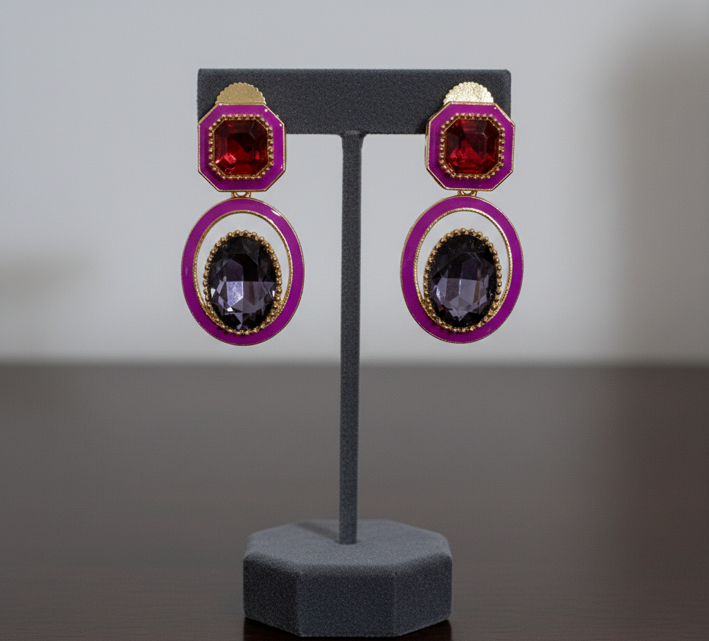 Swarvoski-Inspired Royal Rhubarb Earrings