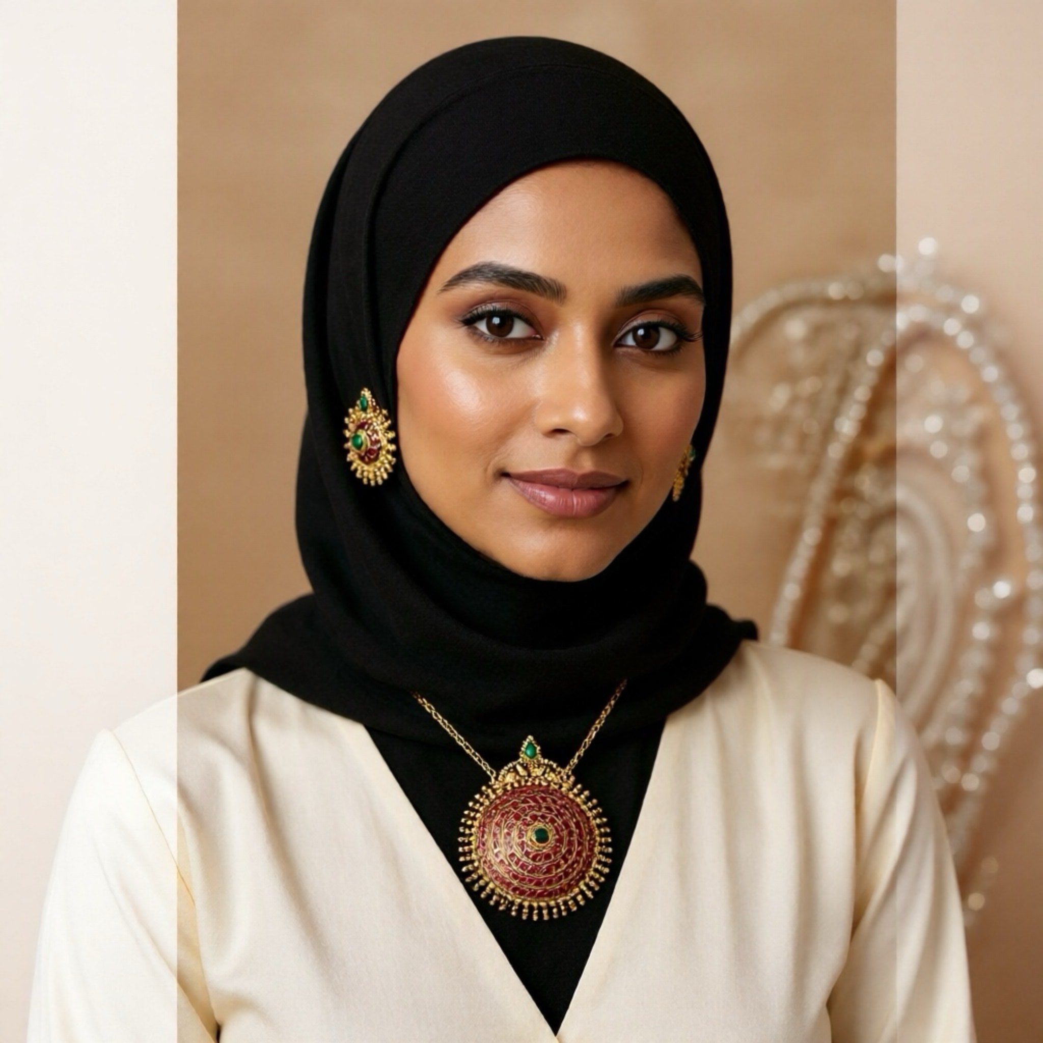 Kemp Stone Pendant Set (With Chain)